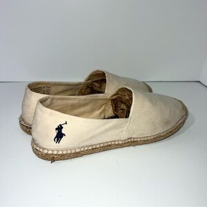 Polo Ralph Lauren Men's Beige Canvas Logo Espadrille
Flats Slip-On Shoes Sz 10